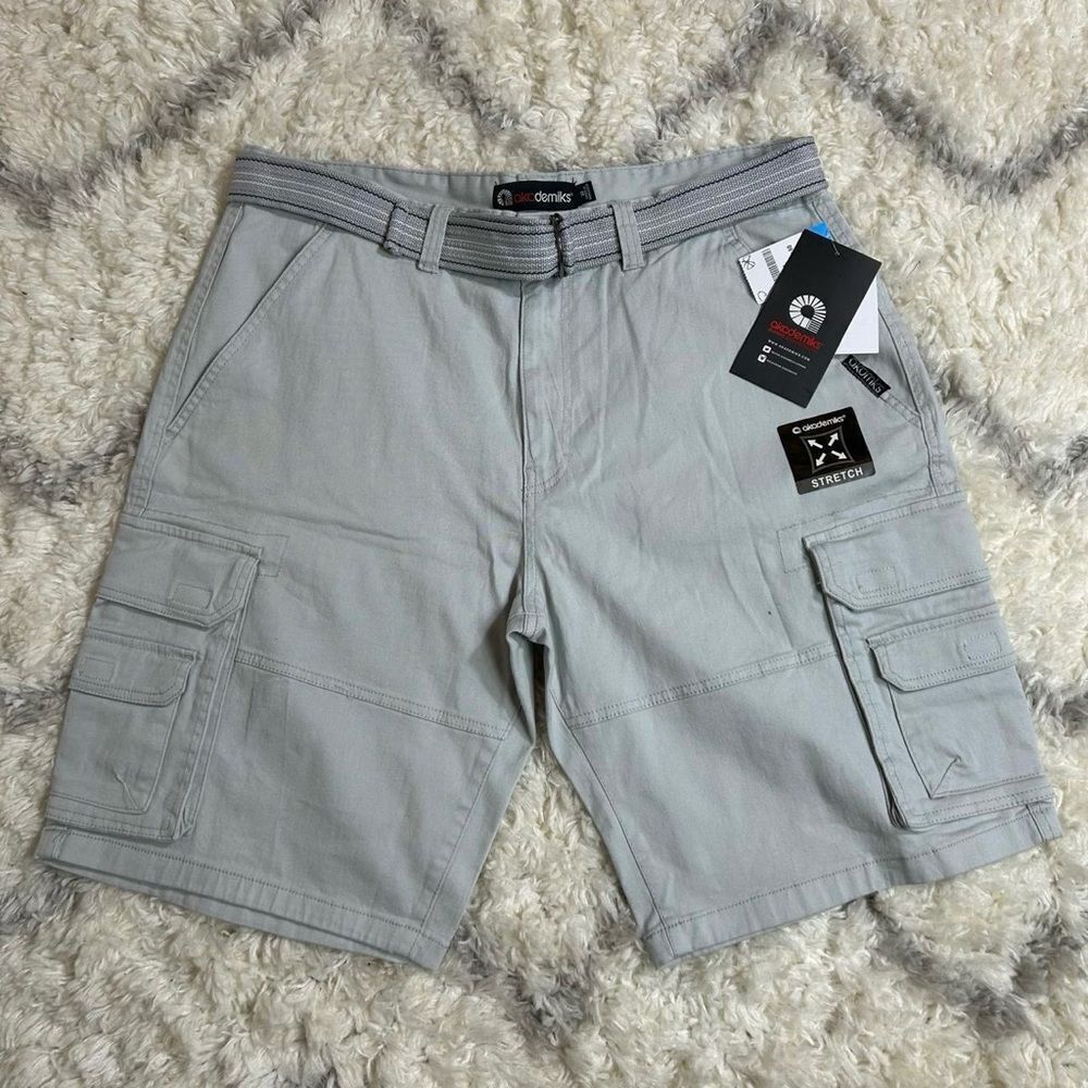 Akademiks Light Gray Cargo Shorts for Men